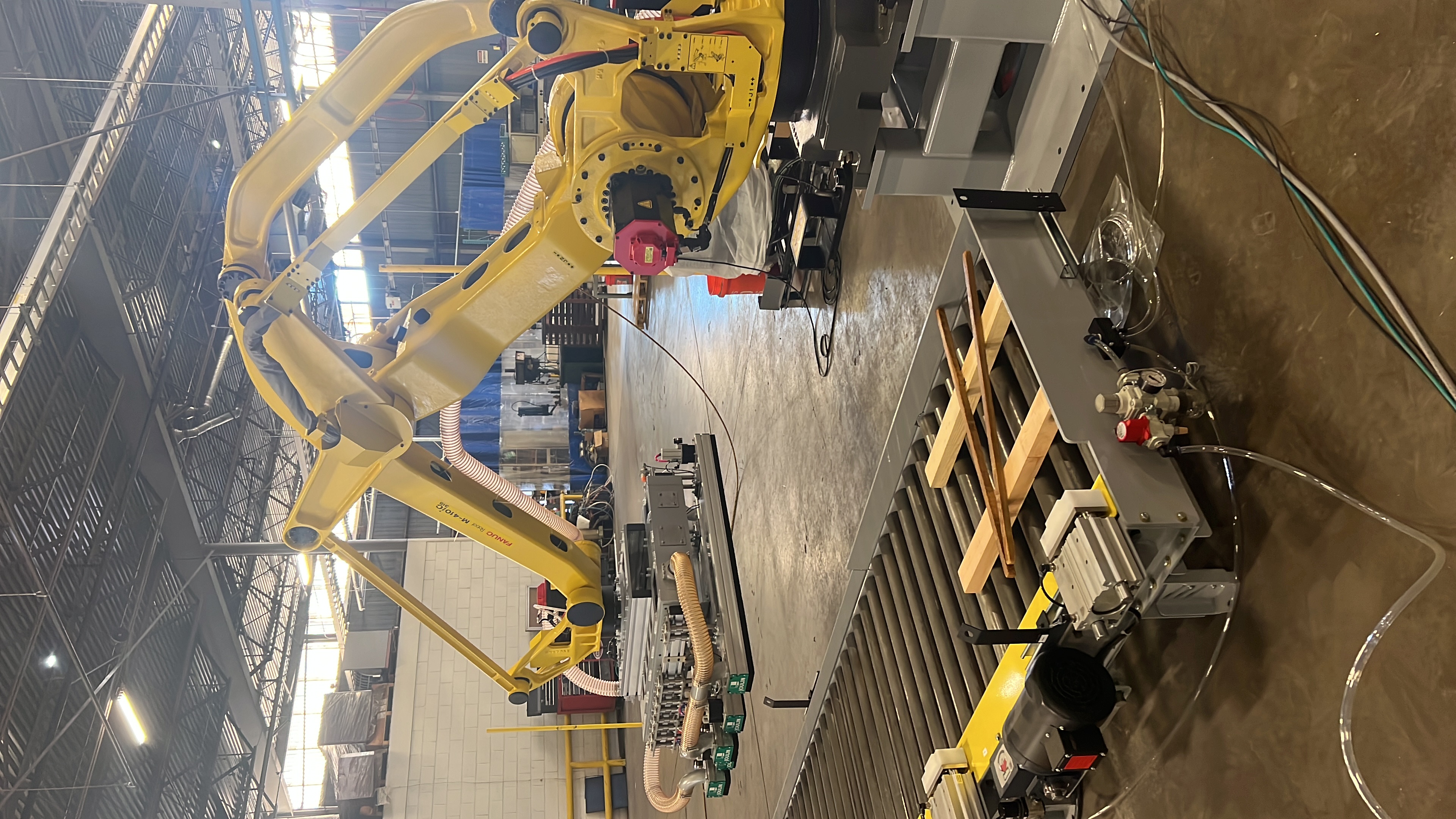 Industrial robotic arm and clean control panel